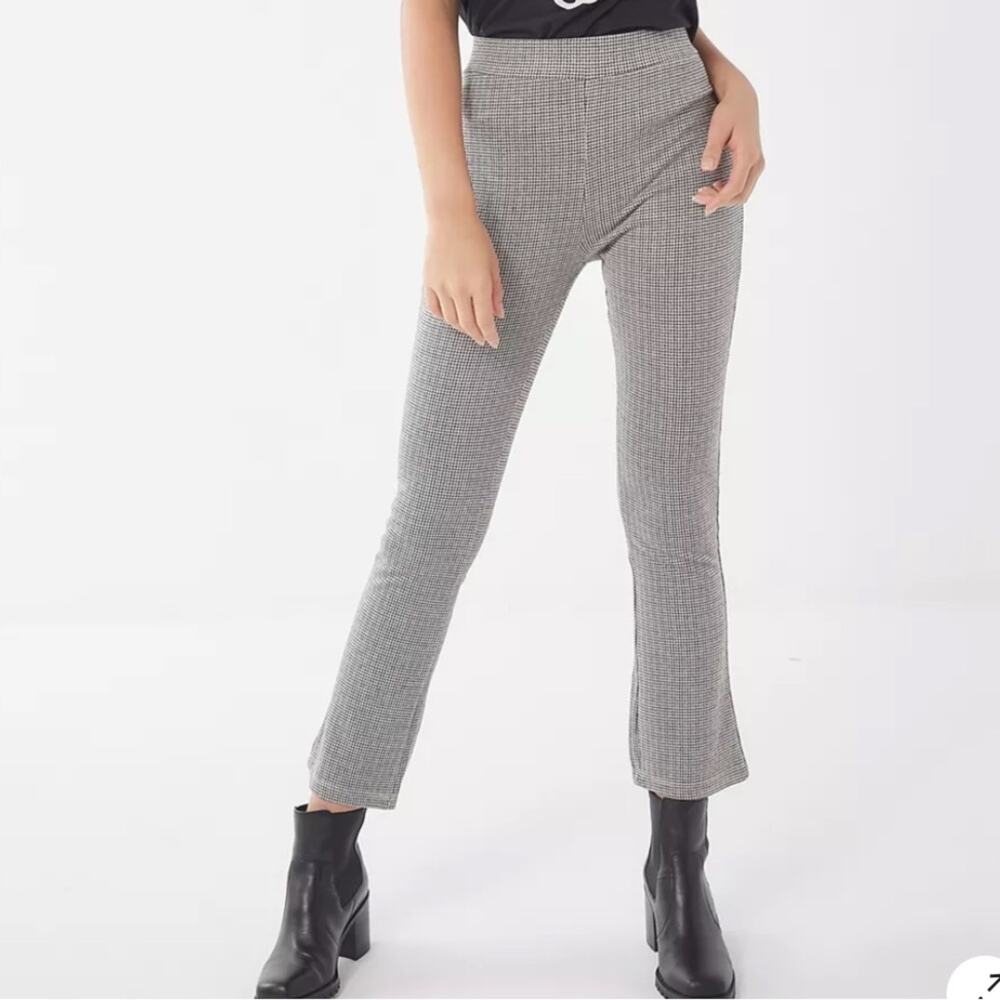 Urban Outfitters UO Casey Houndstooth Plaid Kick Flare Pull-On Pants Sz XS